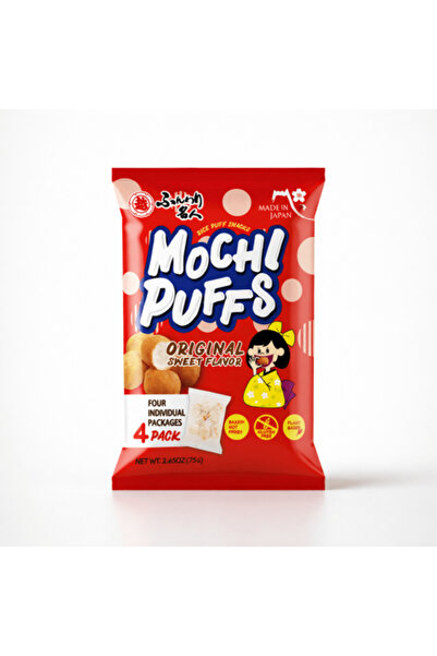 Mochi Puffs – Original Sweet Flavor (Carton of 12 Pieces)