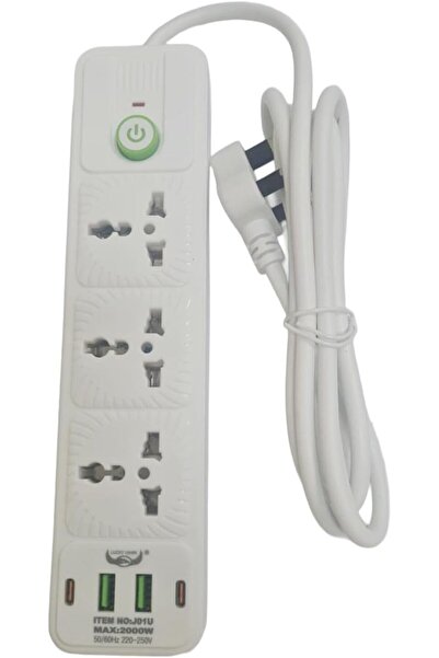 Yuwell YU WELL Power Extension 3-Way 3-Pin Sockets, 2 PD Type-C & 2 Micro USB...