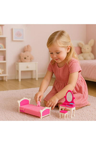 LEAN Doll Bedroom Set with Bed, Dressing Table and Chair