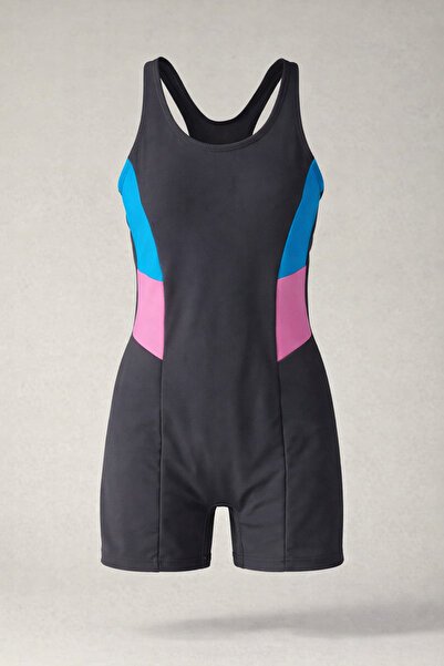 My-o Детски бански костюм с шорти в цветове – антрацитно синьо и розово | Бан...