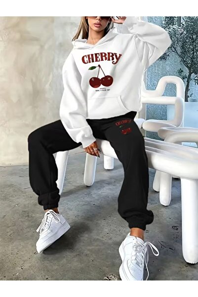 Flaubert Women's Three-Printed Hooded Oversized Sweatshirt - Sweatpants 2-Pie...