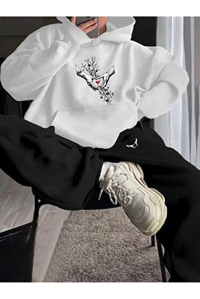 Flaubert Women's Three-Printed Hooded Oversized Sweatshirt - Sweatpants 2-Pie...