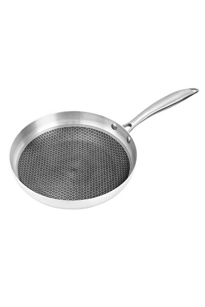 OEM Stainless steel frying pan, 28 cm, with Hexagonal Honeycomb structure