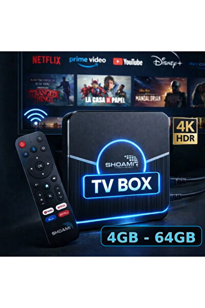 jetucuzal Shoami SH-SB1 Android TV Box 4GB RAM 64GB Depolama 4K Ultra HD Sesl...