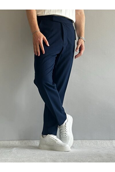 BASEL.CO Hidden Button Detail, Flexible Waist, Comfortable Fabric Pants