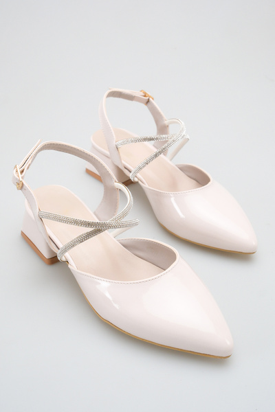 ich1one Milano Γυναικεία Παπούτσια Μπαλαρίνες από Λουστρίνι με Τακούνι – Τακο...