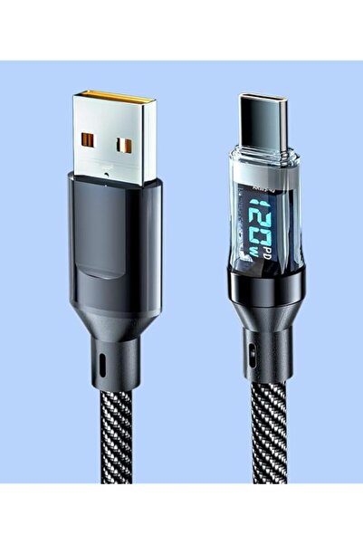 The Bros كابل USB-C إلى USB-C بقدرة 120 واط، سلك شحن سريع بتقنية PD مع شاشة L...