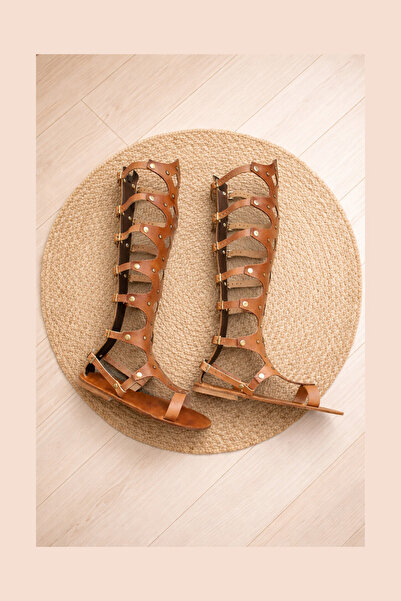Bostini Men's Costume Festival Genuine Natural Leather Gladiator Sandals