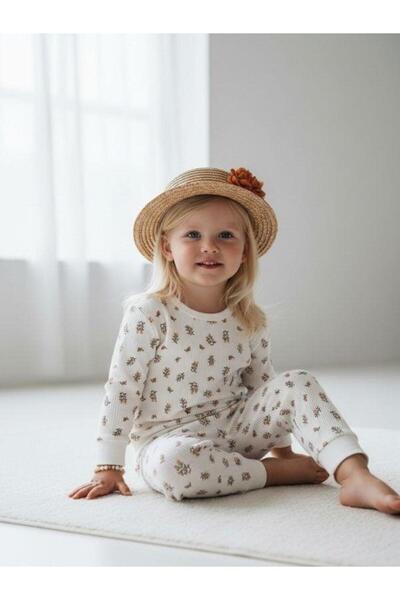 Zekids Baby Girl Cotton Ribbed Tracksuit Set