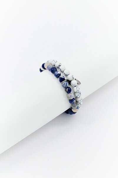 Nautica Men 2 Pcs Pearl Beaded Stretch Bracelet, Multicolor