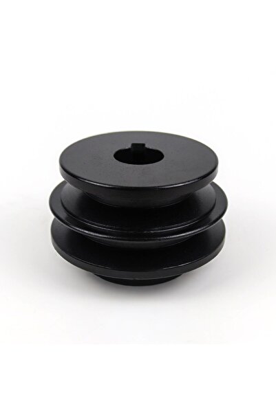 FIRINCIDEPOM 3 Kanallı Motor Kasnağı - V-Kayış Uyumlu Siyah Çelik Kasnak (Mil...