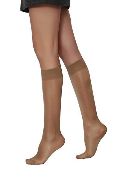 DAYMOD ÇORAP 3 Pairs of 40 Den Semi-Shiny Knee-Length Pantyhose Socks (Bronze)