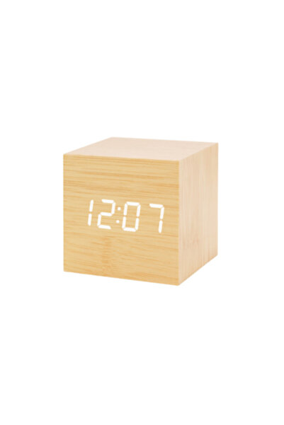 Lancome Wooden Digital Table Clock Square Shape HY008