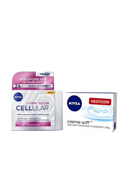 NIVEA Expert Filler Yaşlanma Karşıtı Gündüz Kremi 50ml, SPF30 Hyaluronik Asit...