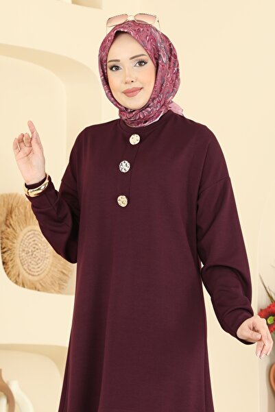 ModaMerve Şık Düğmeli Modal Takım 2787AYD574-MS Bordo