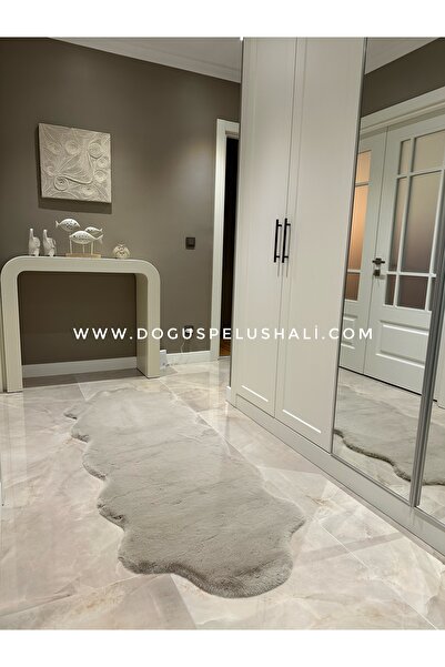 Doğuş Peluş Halı Ultra Soft Bej Yumuşak Dokulu Peluş Halı Çift Kafa Post