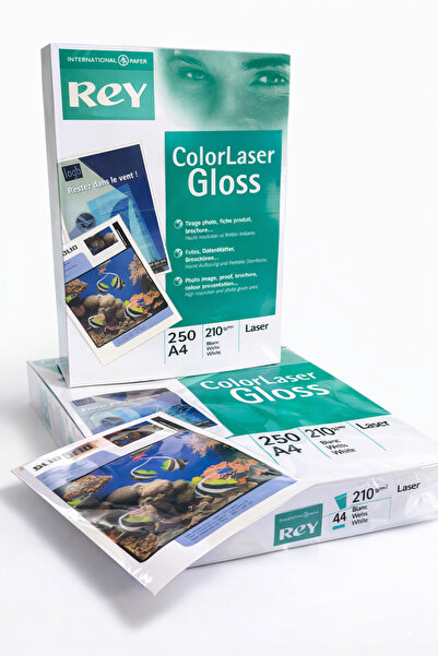 Rey ColorLaser Gloss A4 210gr Parlak Fotoğraf & Broşür Kağıdı 250’li – Laser ...