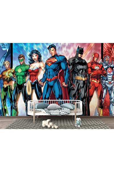 Grown DC Batman, Süpermen Kahraman Pozları Duvar Kağıdı