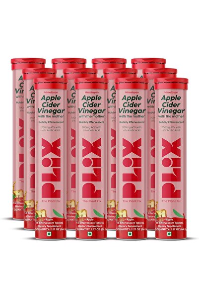 PLIX - THE PLANT FIX أقراص فوارة من خل التفاح مع الأم، 700 ملغ خل تفاح مع فيت...