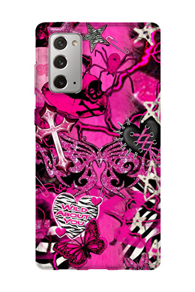 lelia حافظة هاتف شفافة مطبوعة متوافقة مع هاتف سامسونج جالاكسي نوت 20 |   مجمو...