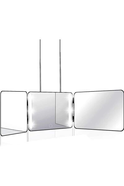 valkyrie LED Işıklı Şarjlı 360° 3 Yön Kişisel Saç Sakal Kesimi Berber Aynası ...