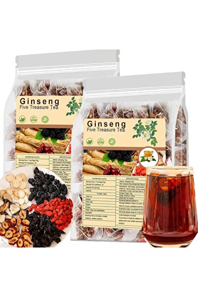 NUGEN Ginseng Five Treasures Tea - Kidney Tea Wubao Herbal Ginseng Red Date N...