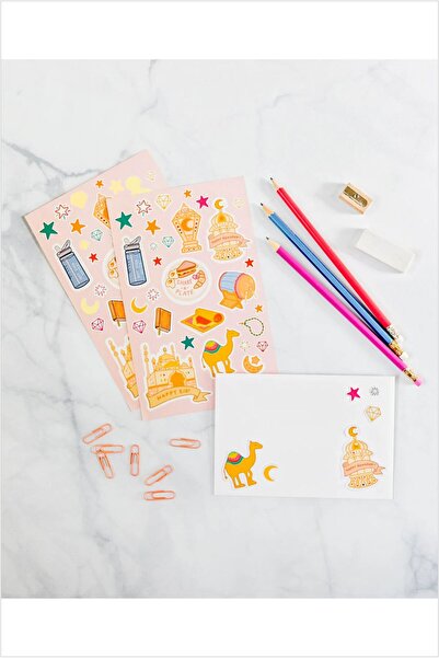 Piksel Grafik مجموعة ملصقات صغيرة باستيل رمضان دريم 2 صفحة - مقاس 10x15 سم