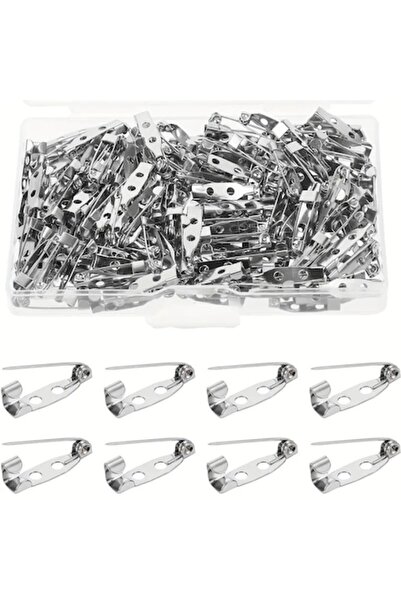 CADOLUX Set of 100 Silver Metal Brooch Pins 3 cm