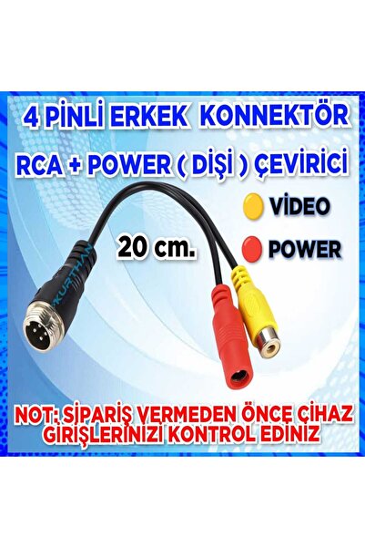 Navistar 4 PİNLİ (ERKEK) KONNEKTÖR > RCA (DİŞİ) >DC (DİŞİ) SOKET DÖNÜŞTÜRÜCÜ ...