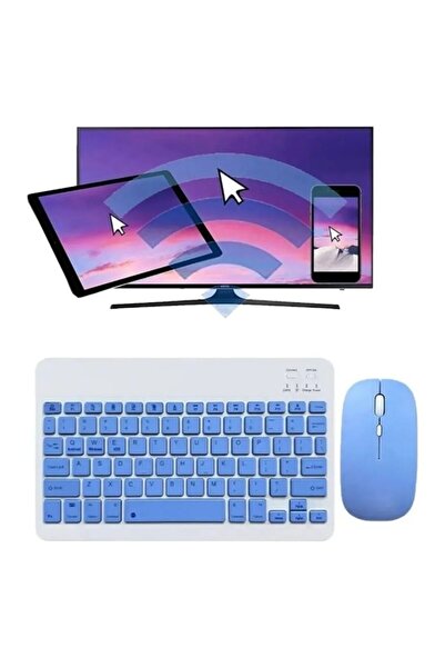 TUROTTO Tüm Cihazlara Uyumlu Şarj Edilebilir Kablosuz Bluetooth Klavye Mouse Set