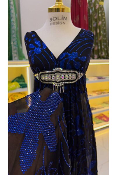 SOLİN YÖRESEL Düğünlük Kaftan Abiye Yöresel Kumaşı