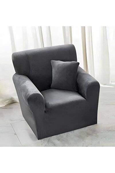 trendyhome Elastic Velvet Armchair Cover, Soft Material, Extra Fasteners – Da...