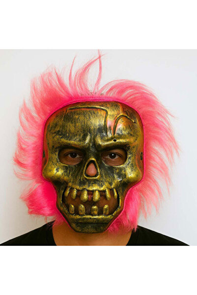 Skygo Wild Skull - Copper Skull Skeleton Mask with Pink Hair