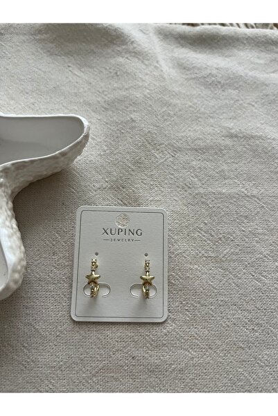 XUPING JEWELRY Xuping 14K Yıldız Detay Çelik Küpe