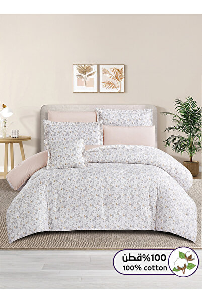 Melen طقم مفرش سرير صيفي مقاس كوين قطن 100% - 8 قطع - يناسب سرير بمقاس 200x16...