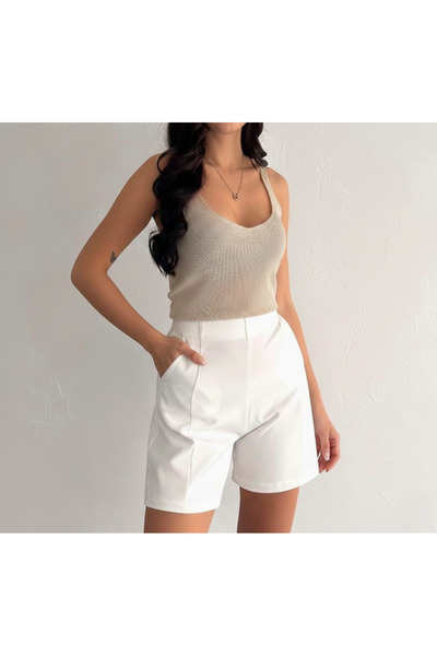 MAİMODA Women's Back-Zip Casual Shorts