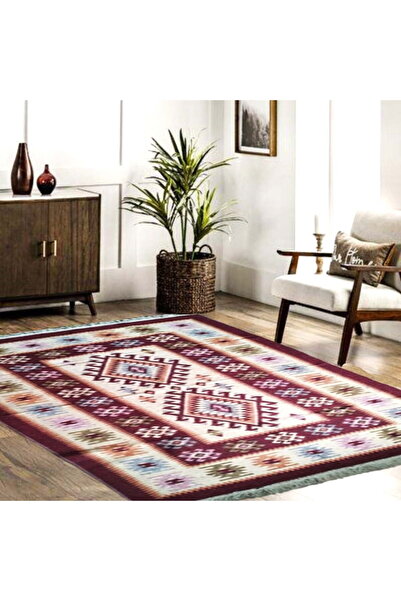 OEM Traditional Carpet 140 x 210 cm, Brown and Cream, Diamond Pattern