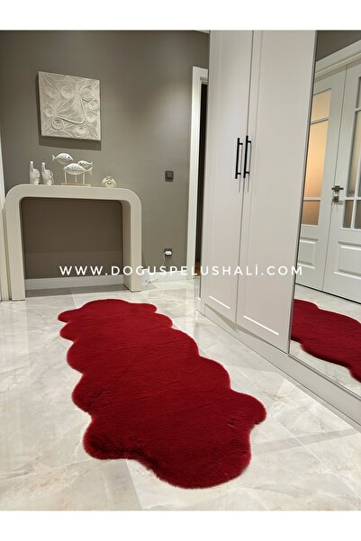 Doğuş Peluş Halı Ultra Soft Bordo Yumuşak Dokulu Peluş Halı Çift Kafa Post