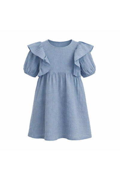 Mamboo Girl's dress 1-5 years, blue - 3/4 years