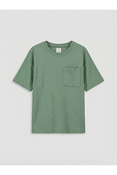 LC Waikiki Rmz Gi̇yi̇m Farkiyla Zero Roba Collar Boys' T-Shirt