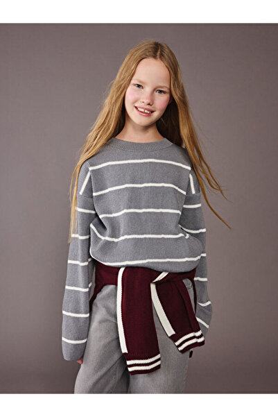 LC Waikiki Sparkling Choices from Shining Store Zero Roba Collar Striped Girl...