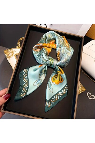 Accessories Hei Зелен шал с мотиви, стилен, с вид на коприна, дамски аксесоар