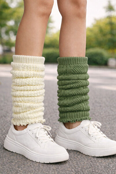 URART Women's 2 Pairs of 2 Separate Colors Below the Knee Soft Warm Textured ...