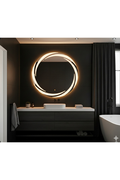 Rose Tasarım LED’Lİ AYNA 70CM DOKUNMATİK LAZER KUMLAMALI BANYO AYNASI