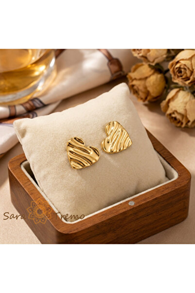 SaraTremo Cercei Inimă de Aur – Cercei Placați cu 18K din Brazilia