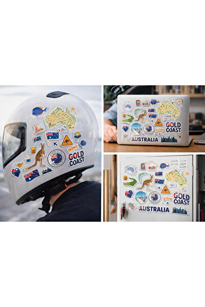 Limitless Design مجموعة ملصقات ذات طابع أسترالي |   ملصقات للابتوب والحقائب و...