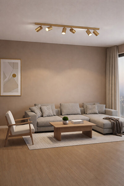 demet habek mylights 6’lı GU10 LED Tavan Spot Mat Altın Gold Eskitme Hareketl...