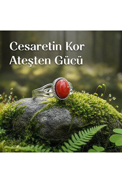 Taş Sandığı Agate Stone Steel Ring - Does Not Tarnish