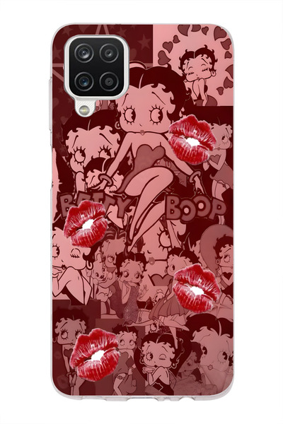 moonset Samsung Galaxy A12/M12 Uyumlu Baskılı Yumuşak Silikon Şeffaf Telefon ...