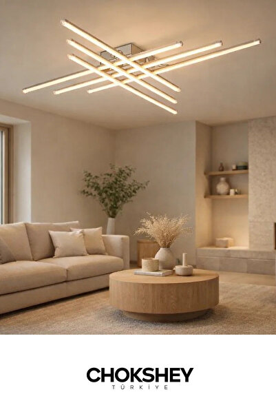 Onba Modern LED Plafonyer Avize | 3 Renk Işık Seçenekli 60W